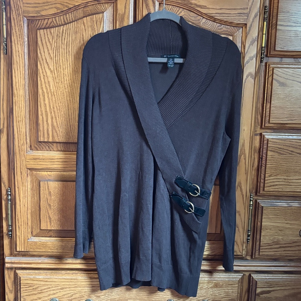 INC International Concepts Chocolate Brown Knit Sweater